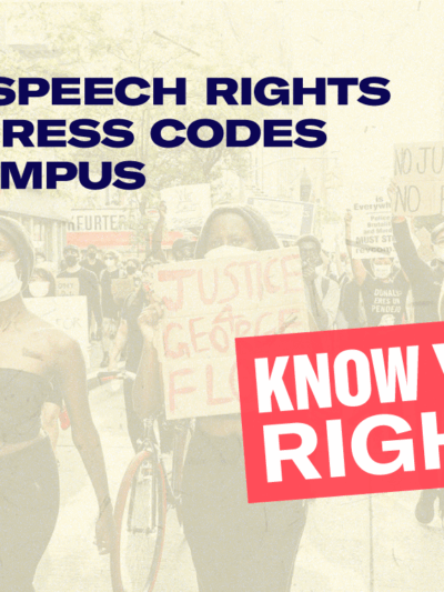 Free speech on campus and dress codes graphic