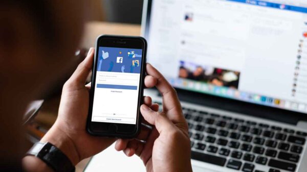 Person using their device for social media