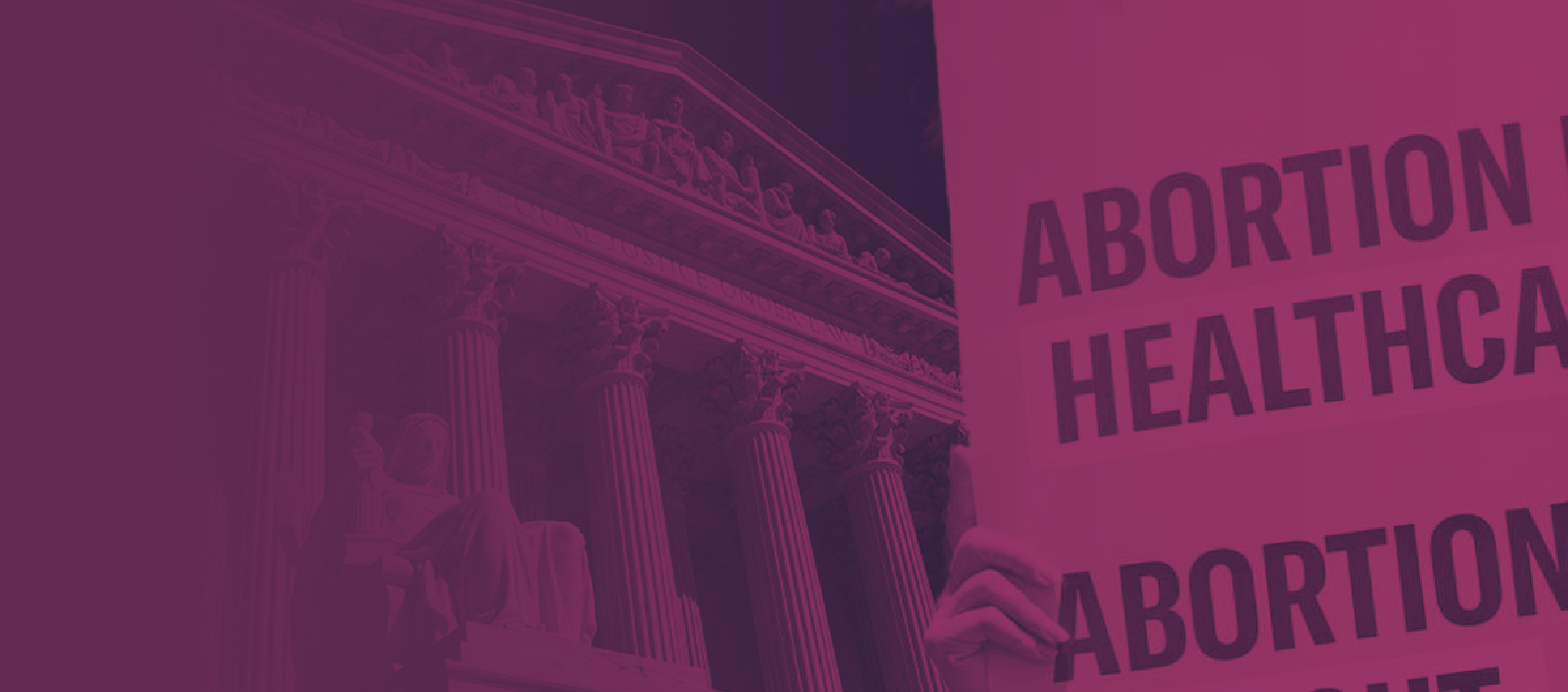 Image of the Supreme Court with a purple filter overlay