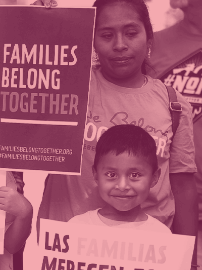 Image of a family at a protest