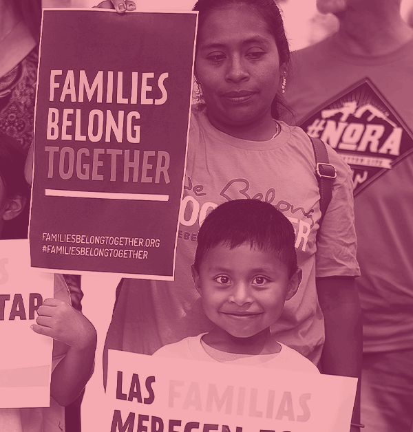 Image of a family at a protest