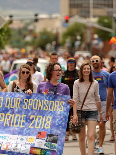 Image of people walking for Casper LGBTQ+ Pride