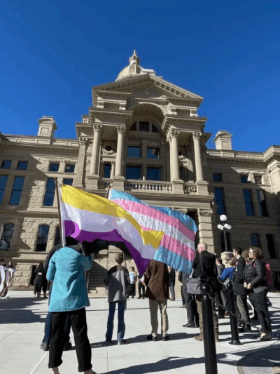 Trans rights protest in Cheyenne, WY