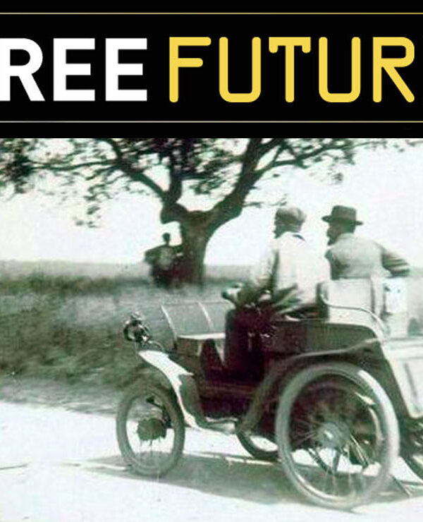 Vintage car driving on a road