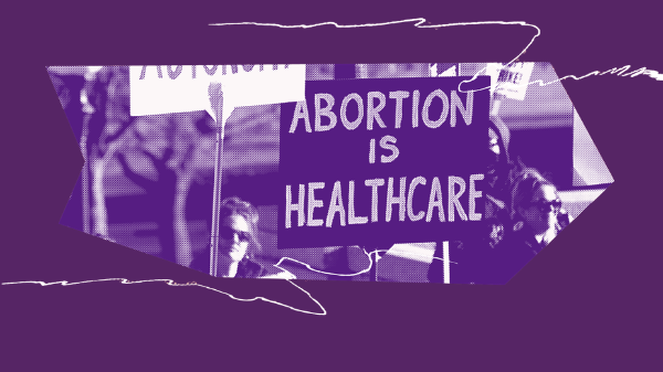 Image of a protest sign that says "abortion is healthcare"