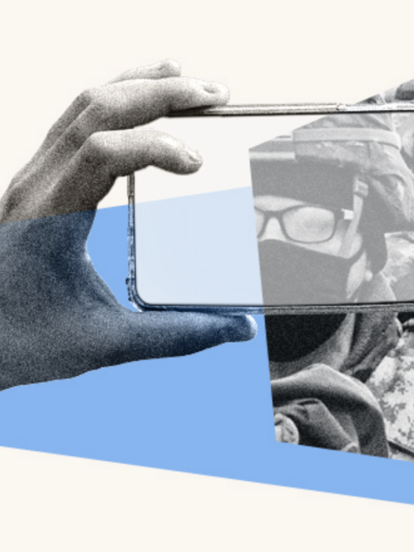 A graphic featuring images pertaining to filming ICE agents.