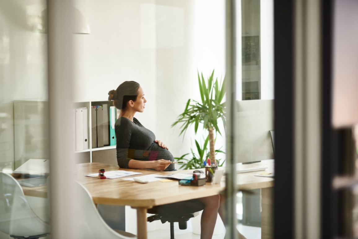 Pregnant woman at work