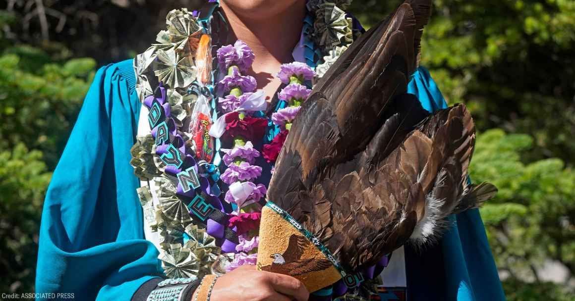 Tribal regalia at graduation image