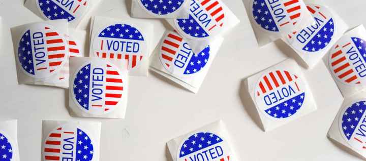 Pile of I Voted stickers