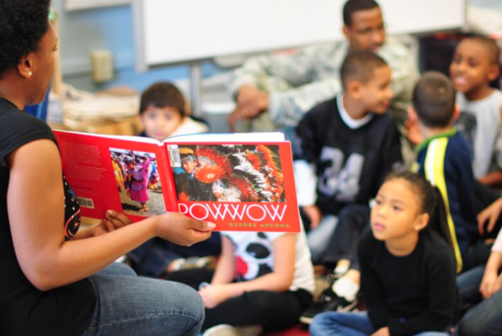 Students learning about Pow Wows Students learning about Pow Wows