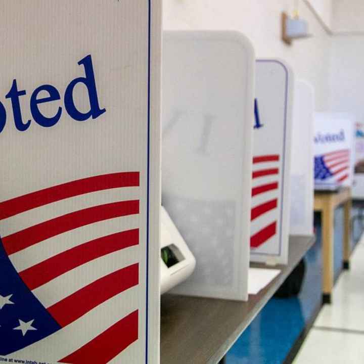 Person voting on election day