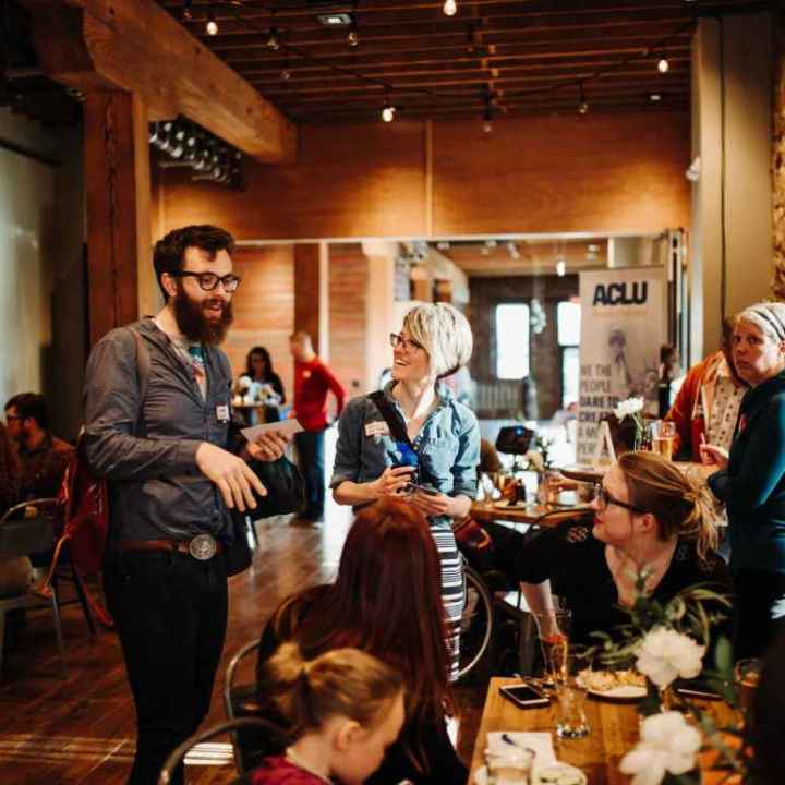 Image of people at Pints and Politics in Sioux Falls, SD 2018