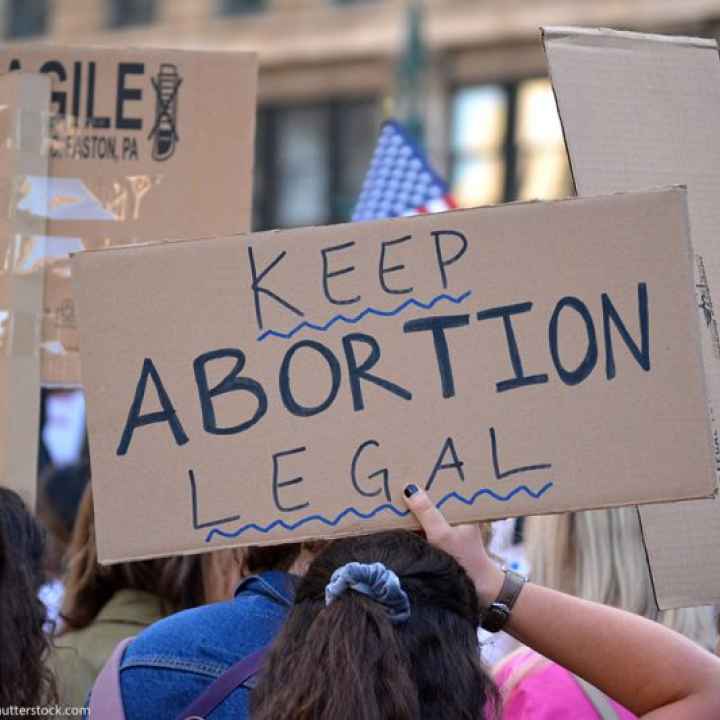 Protest sign that reads, "Keep abortion legal"