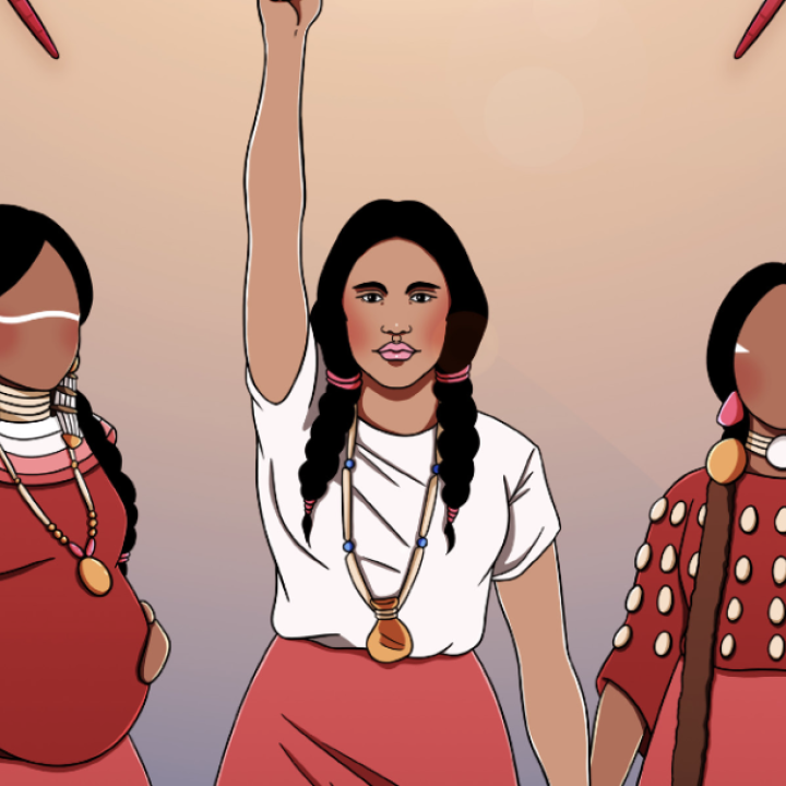 Illustration of Native American people