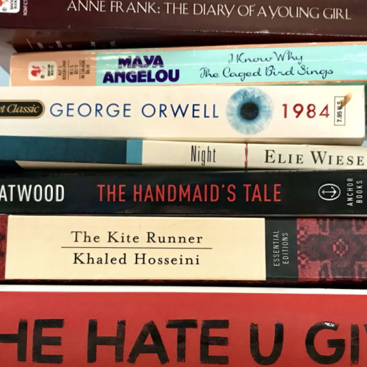 Stack of banned books