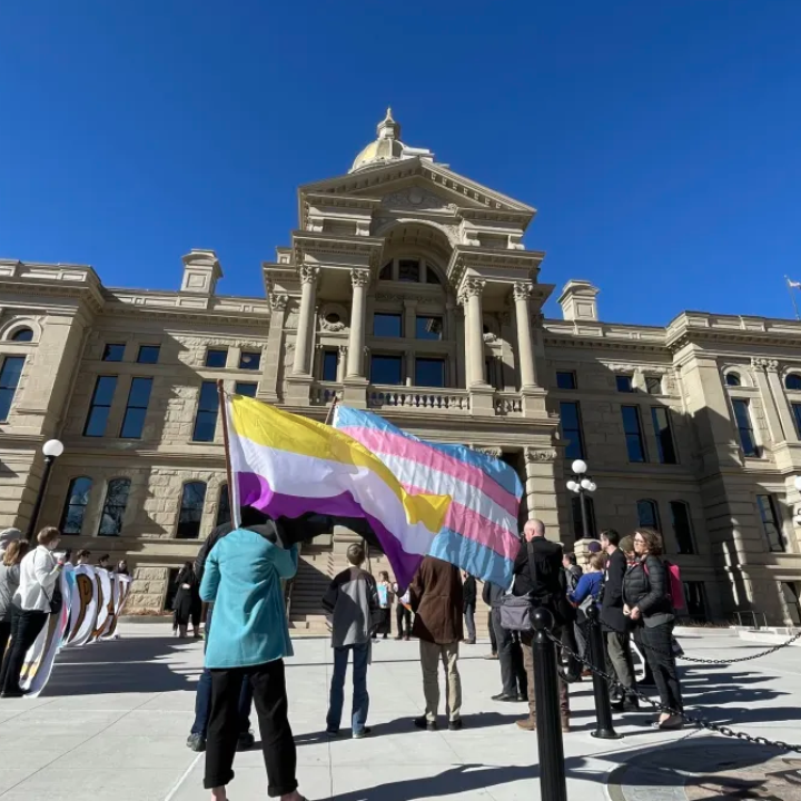 Trans rights protest in Cheyenne, WY