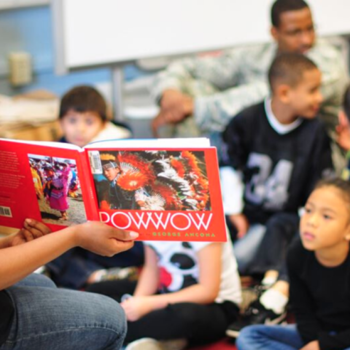 Students learning about Pow Wows Students learning about Pow Wows