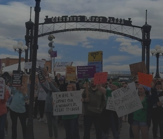 Image of a protest in Cheyenne